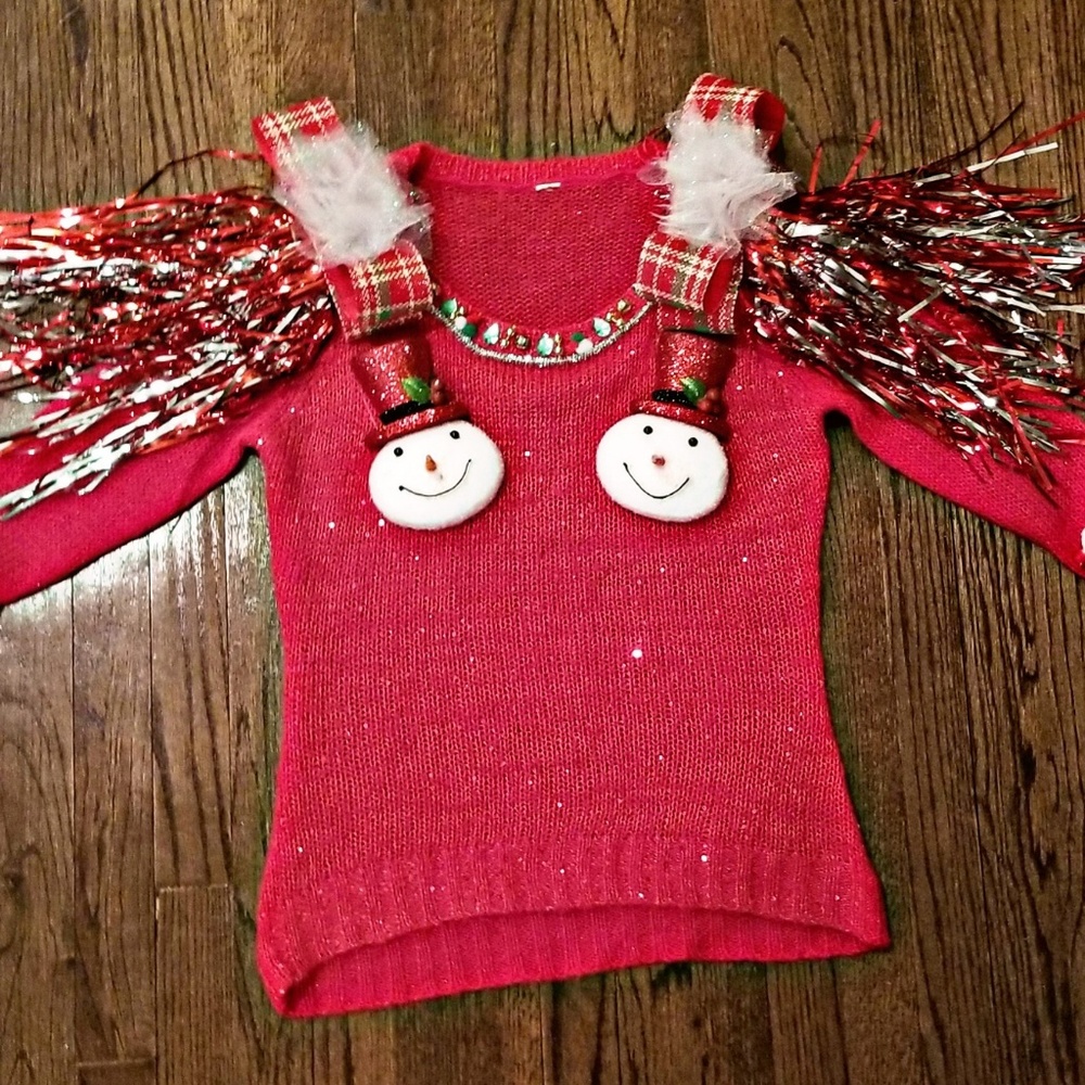Snow Girls Ugly/Tacky Christmas Sweater, size M/L